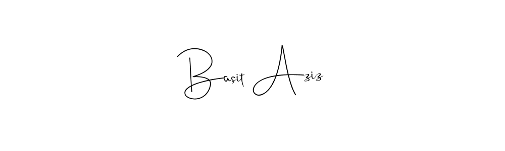 How to make Basit Aziz name signature. Use Andilay-7BmLP style for creating short signs online. This is the latest handwritten sign. Basit Aziz signature style 4 images and pictures png
