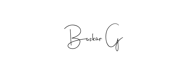 You should practise on your own different ways (Andilay-7BmLP) to write your name (Baskar G) in signature. don't let someone else do it for you. Baskar G signature style 4 images and pictures png