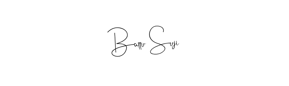 How to make Battu Suji name signature. Use Andilay-7BmLP style for creating short signs online. This is the latest handwritten sign. Battu Suji signature style 4 images and pictures png
