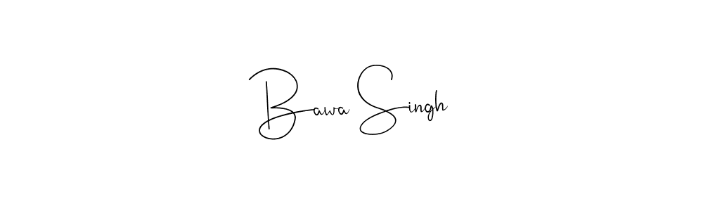 How to make Bawa Singh name signature. Use Andilay-7BmLP style for creating short signs online. This is the latest handwritten sign. Bawa Singh signature style 4 images and pictures png