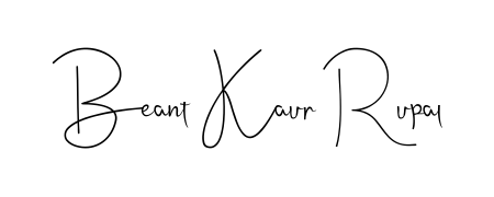 Transform the name Beant Kaur Rupal into a signature masterpiece using Andilay-7BmLP font. Ideal for photographers, artists, and creators looking for watermarks. Beant Kaur Rupal signature style 4 images and pictures png