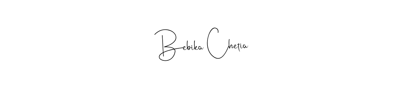 Design your own signature with our free online signature maker. With this signature software, you can create a handwritten (Andilay-7BmLP) signature for name Bebika Chetia. Bebika Chetia signature style 4 images and pictures png