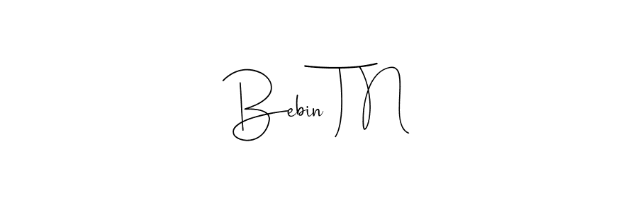 Here are the top 10 professional signature styles for the name Bebin T N. These are the best autograph styles you can use for your name. Bebin T N signature style 4 images and pictures png