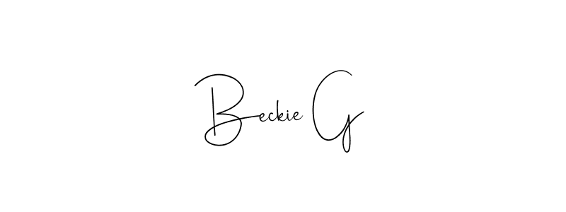 Use a signature maker to create a handwritten signature online. With this signature software, you can design (Andilay-7BmLP) your own signature for name Beckie G. Beckie G signature style 4 images and pictures png