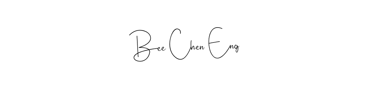 How to make Bee Chen Eng name signature. Use Andilay-7BmLP style for creating short signs online. This is the latest handwritten sign. Bee Chen Eng signature style 4 images and pictures png