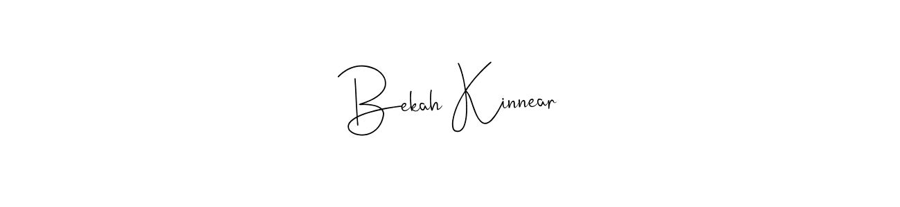 How to make Bekah Kinnear name signature. Use Andilay-7BmLP style for creating short signs online. This is the latest handwritten sign. Bekah Kinnear signature style 4 images and pictures png