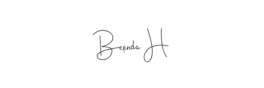 This is the best signature style for the Belinda H name. Also you like these signature font (Andilay-7BmLP). Mix name signature. Belinda H signature style 4 images and pictures png