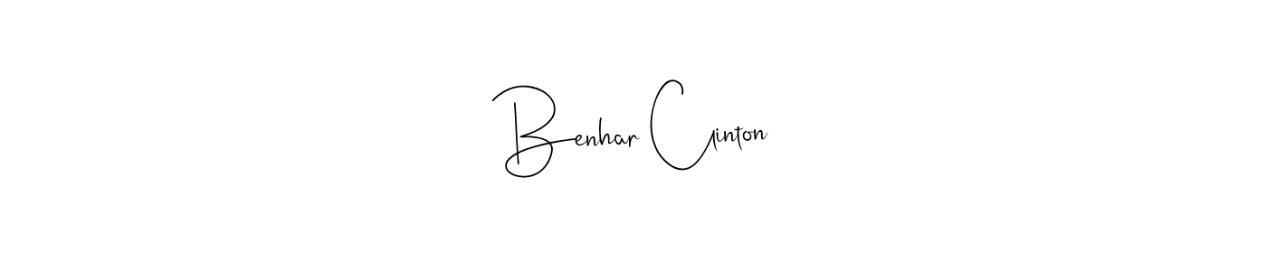Make a beautiful signature design for name Benhar Clinton. With this signature (Andilay-7BmLP) style, you can create a handwritten signature for free. Benhar Clinton signature style 4 images and pictures png