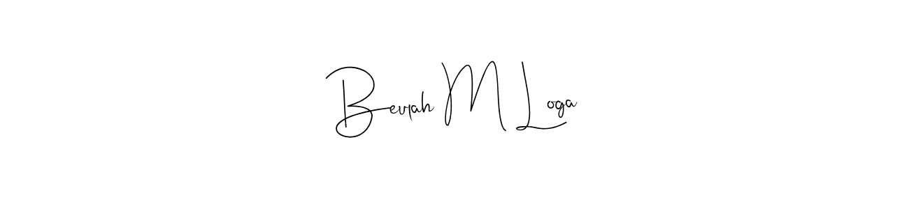 This is the best signature style for the Beulah M Loga name. Also you like these signature font (Andilay-7BmLP). Mix name signature. Beulah M Loga signature style 4 images and pictures png