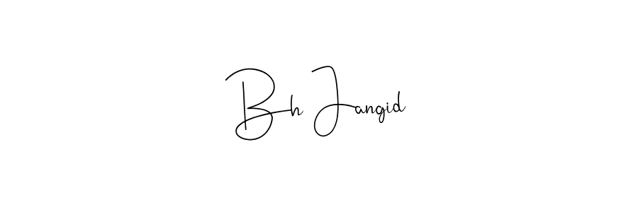 How to make Bh Jangid name signature. Use Andilay-7BmLP style for creating short signs online. This is the latest handwritten sign. Bh Jangid signature style 4 images and pictures png