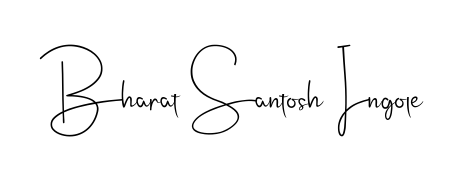 Download transparent PNG signature for name Bharat Santosh Ingole styled with Andilay-7BmLP font. Ready to paste directly into PDF and Word agreements. Bharat Santosh Ingole signature style 4 images and pictures png