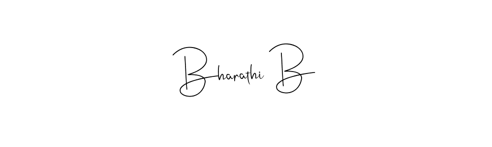 if you are searching for the best signature style for your name Bharathi B. so please give up your signature search. here we have designed multiple signature styles  using Andilay-7BmLP. Bharathi B signature style 4 images and pictures png