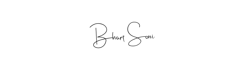 You should practise on your own different ways (Andilay-7BmLP) to write your name (Bhart Soni) in signature. don't let someone else do it for you. Bhart Soni signature style 4 images and pictures png