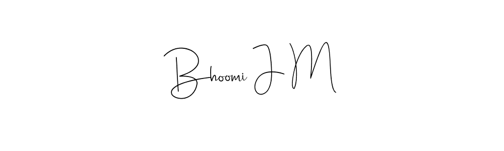 Bhoomi J M stylish signature style. Best Handwritten Sign (Andilay-7BmLP) for my name. Handwritten Signature Collection Ideas for my name Bhoomi J M. Bhoomi J M signature style 4 images and pictures png