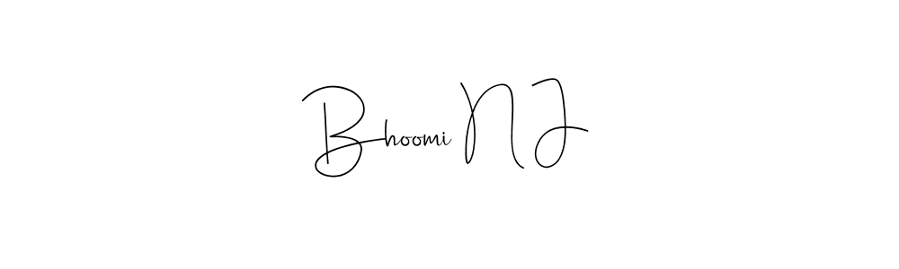 Also You can easily find your signature by using the search form. We will create Bhoomi N J name handwritten signature images for you free of cost using Andilay-7BmLP sign style. Bhoomi N J signature style 4 images and pictures png