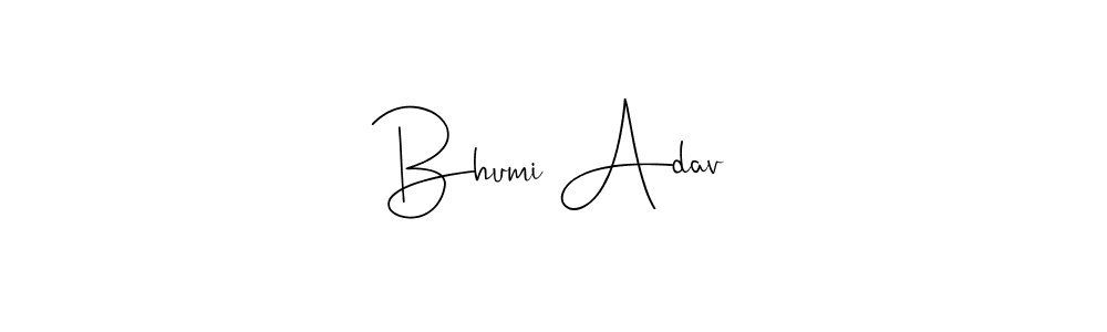 Similarly Andilay-7BmLP is the best handwritten signature design. Signature creator online .You can use it as an online autograph creator for name Bhumi Adav. Bhumi Adav signature style 4 images and pictures png