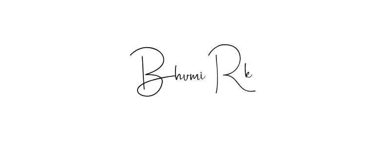 Design your own signature with our free online signature maker. With this signature software, you can create a handwritten (Andilay-7BmLP) signature for name Bhumi Rk. Bhumi Rk signature style 4 images and pictures png