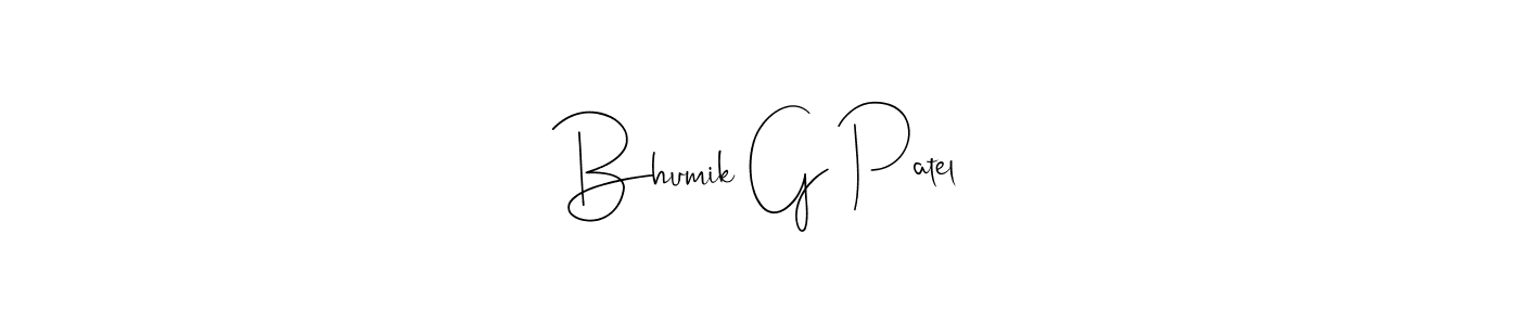 Use a signature maker to create a handwritten signature online. With this signature software, you can design (Andilay-7BmLP) your own signature for name Bhumik G Patel. Bhumik G Patel signature style 4 images and pictures png