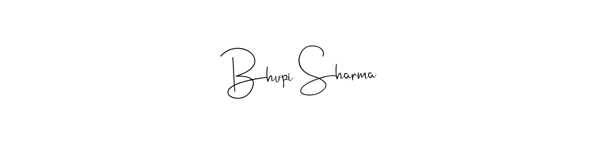 Make a beautiful signature design for name Bhupi Sharma. With this signature (Andilay-7BmLP) style, you can create a handwritten signature for free. Bhupi Sharma signature style 4 images and pictures png