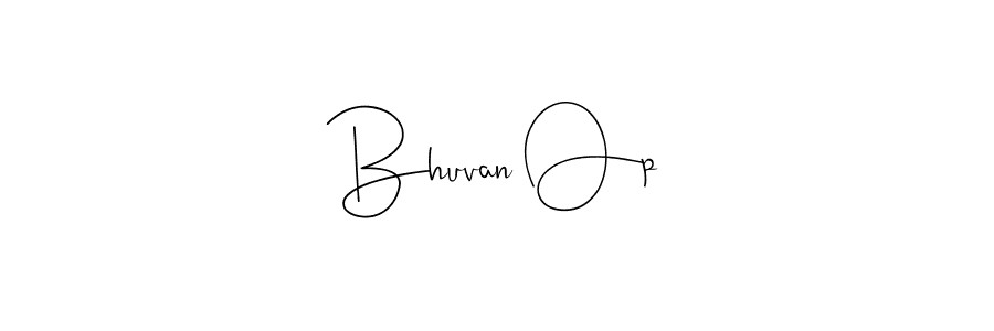 Make a beautiful signature design for name Bhuvan Op. With this signature (Andilay-7BmLP) style, you can create a handwritten signature for free. Bhuvan Op signature style 4 images and pictures png