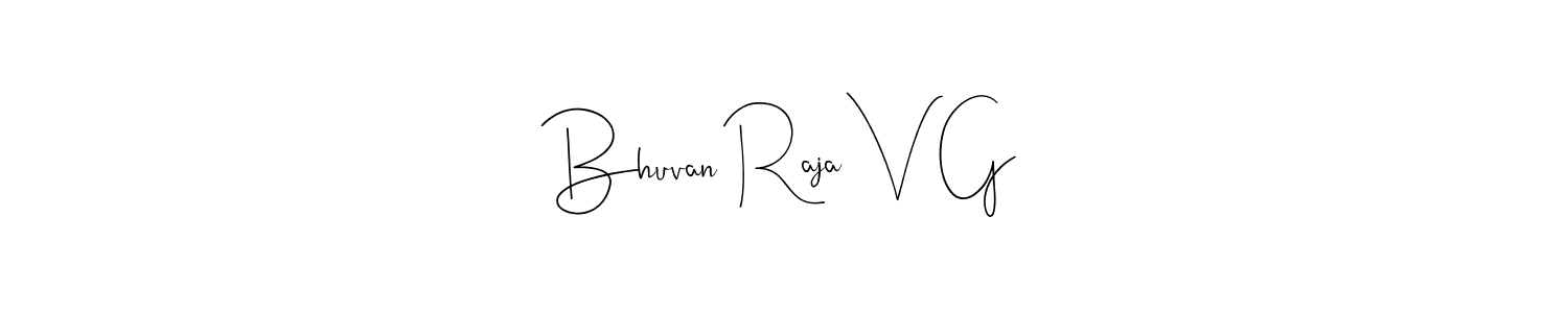 Use a signature maker to create a handwritten signature online. With this signature software, you can design (Andilay-7BmLP) your own signature for name Bhuvan Raja V G. Bhuvan Raja V G signature style 4 images and pictures png