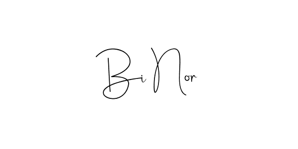 if you are searching for the best signature style for your name Bi Nor. so please give up your signature search. here we have designed multiple signature styles  using Andilay-7BmLP. Bi Nor signature style 4 images and pictures png