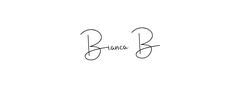 Create a beautiful signature design for name Bianca B. With this signature (Andilay-7BmLP) fonts, you can make a handwritten signature for free. Bianca B signature style 4 images and pictures png