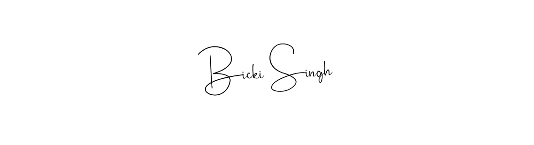 Create a beautiful signature design for name Bicki Singh. With this signature (Andilay-7BmLP) fonts, you can make a handwritten signature for free. Bicki Singh signature style 4 images and pictures png