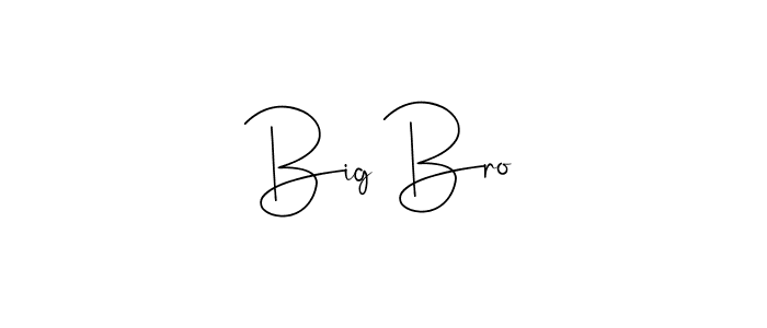 if you are searching for the best signature style for your name Big Bro. so please give up your signature search. here we have designed multiple signature styles  using Andilay-7BmLP. Big Bro signature style 4 images and pictures png