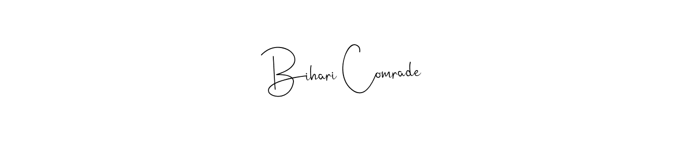 Similarly Andilay-7BmLP is the best handwritten signature design. Signature creator online .You can use it as an online autograph creator for name Bihari Comrade. Bihari Comrade signature style 4 images and pictures png