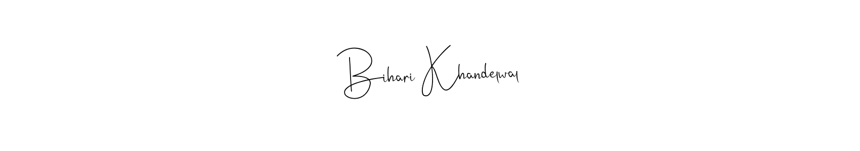 Make a beautiful signature design for name Bihari Khandelwal. Use this online signature maker to create a handwritten signature for free. Bihari Khandelwal signature style 4 images and pictures png