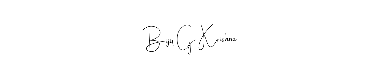 Create a beautiful signature design for name Bijil G Krishna. With this signature (Andilay-7BmLP) fonts, you can make a handwritten signature for free. Bijil G Krishna signature style 4 images and pictures png