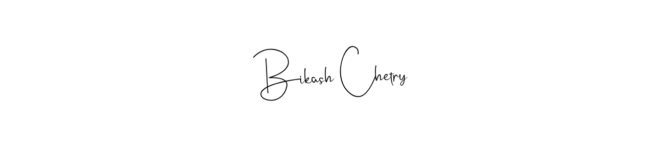 How to make Bikash Chetry name signature. Use Andilay-7BmLP style for creating short signs online. This is the latest handwritten sign. Bikash Chetry signature style 4 images and pictures png