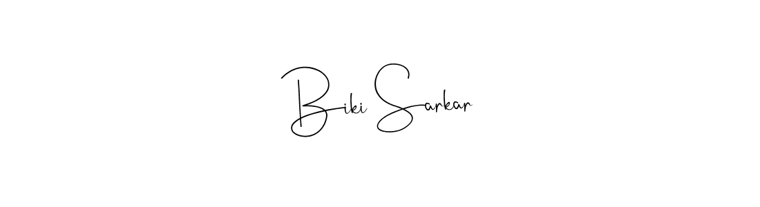 Design your own signature with our free online signature maker. With this signature software, you can create a handwritten (Andilay-7BmLP) signature for name Biki Sarkar. Biki Sarkar signature style 4 images and pictures png