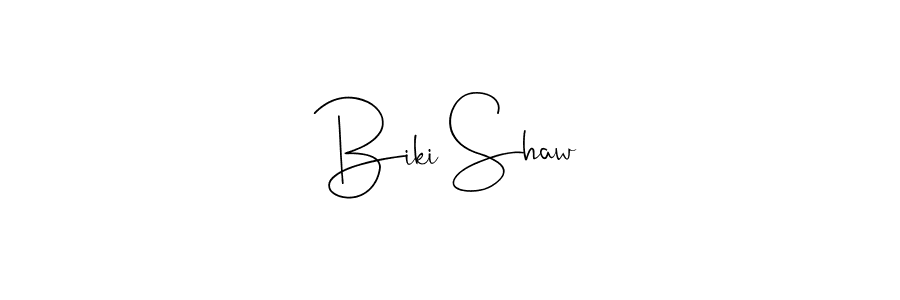 How to make Biki Shaw name signature. Use Andilay-7BmLP style for creating short signs online. This is the latest handwritten sign. Biki Shaw signature style 4 images and pictures png