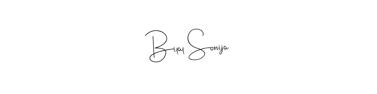 Create a beautiful signature design for name Bilal Sonija. With this signature (Andilay-7BmLP) fonts, you can make a handwritten signature for free. Bilal Sonija signature style 4 images and pictures png