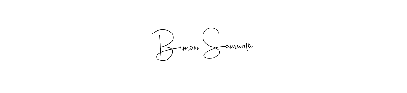 How to make Biman Samanta name signature. Use Andilay-7BmLP style for creating short signs online. This is the latest handwritten sign. Biman Samanta signature style 4 images and pictures png