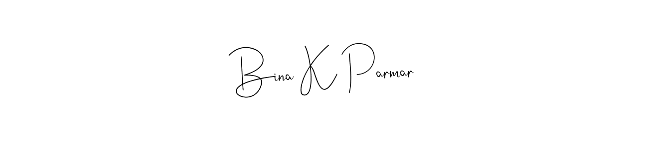 Bina K Parmar stylish signature style. Best Handwritten Sign (Andilay-7BmLP) for my name. Handwritten Signature Collection Ideas for my name Bina K Parmar. Bina K Parmar signature style 4 images and pictures png