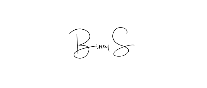 You should practise on your own different ways (Andilay-7BmLP) to write your name (Binal S) in signature. don't let someone else do it for you. Binal S signature style 4 images and pictures png