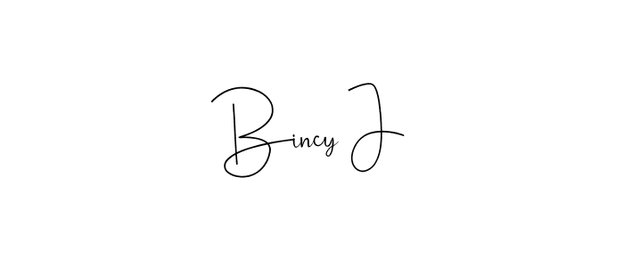 Create a beautiful signature design for name Bincy J. With this signature (Andilay-7BmLP) fonts, you can make a handwritten signature for free. Bincy J signature style 4 images and pictures png