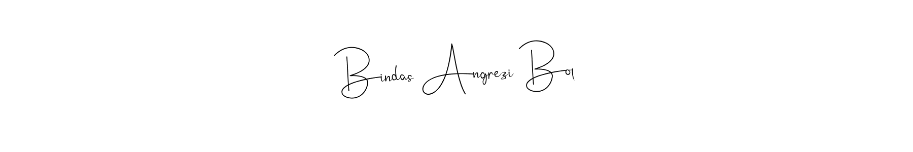 This is the best signature style for the Bindas Angrezi Bol name. Also you like these signature font (Andilay-7BmLP). Mix name signature. Bindas Angrezi Bol signature style 4 images and pictures png