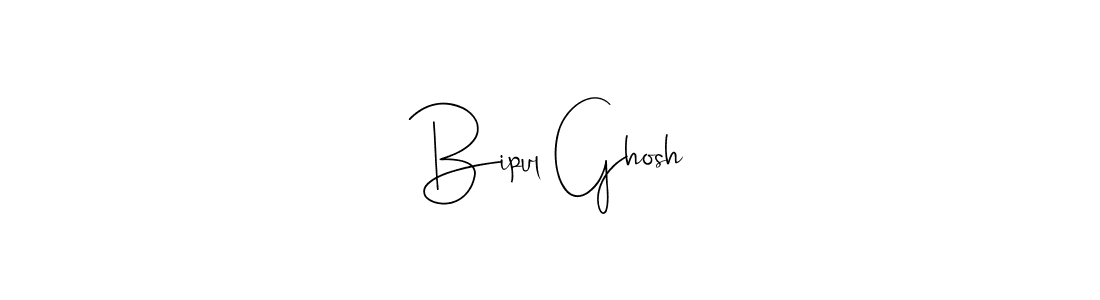 How to make Bipul Ghosh name signature. Use Andilay-7BmLP style for creating short signs online. This is the latest handwritten sign. Bipul Ghosh signature style 4 images and pictures png