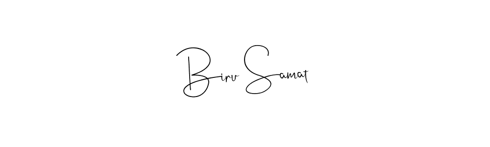 Create a beautiful signature design for name Biru Samat. With this signature (Andilay-7BmLP) fonts, you can make a handwritten signature for free. Biru Samat signature style 4 images and pictures png