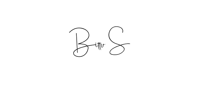 Make a beautiful signature design for name Bittu S. With this signature (Andilay-7BmLP) style, you can create a handwritten signature for free. Bittu S signature style 4 images and pictures png