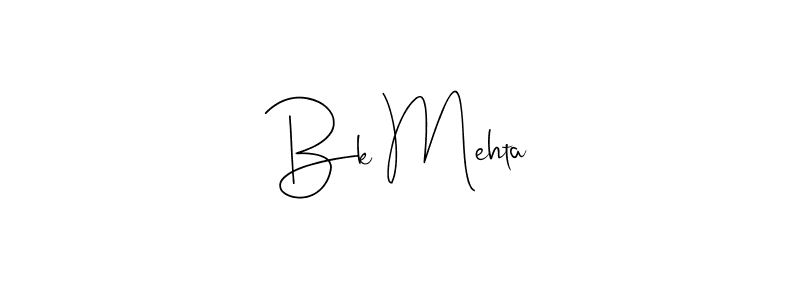 How to make Bk Mehta name signature. Use Andilay-7BmLP style for creating short signs online. This is the latest handwritten sign. Bk Mehta signature style 4 images and pictures png