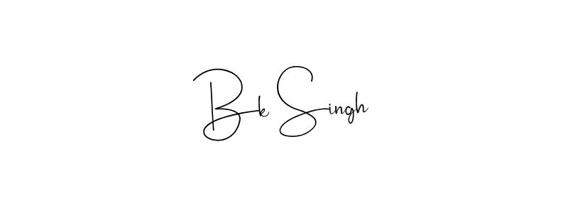 How to make Bk Singh signature? Andilay-7BmLP is a professional autograph style. Create handwritten signature for Bk Singh name. Bk Singh signature style 4 images and pictures png