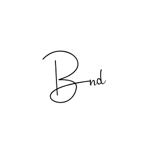 Make a beautiful signature design for name Bnd. With this signature (Andilay-7BmLP) style, you can create a handwritten signature for free. Bnd signature style 4 images and pictures png