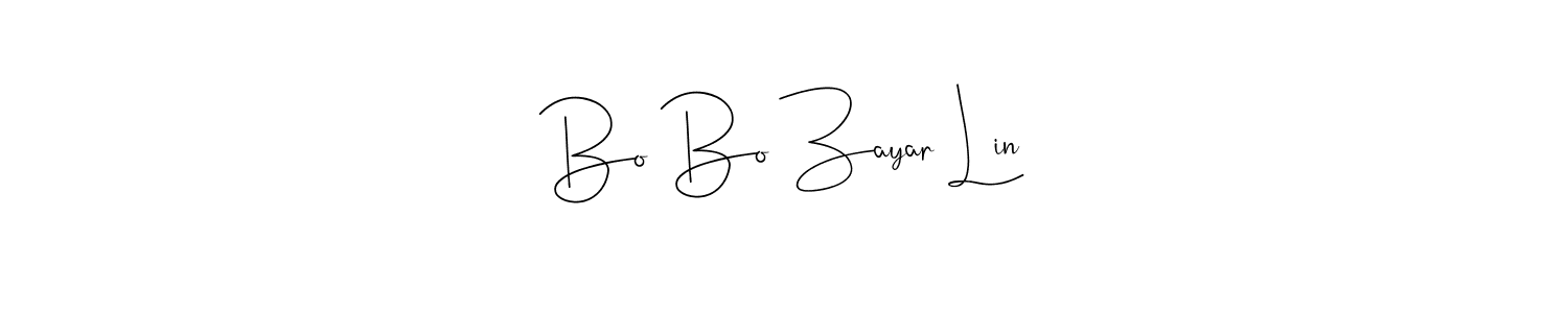 Also You can easily find your signature by using the search form. We will create Bo Bo Zayar Lin name handwritten signature images for you free of cost using Andilay-7BmLP sign style. Bo Bo Zayar Lin signature style 4 images and pictures png