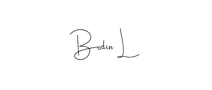 How to make Bodin L name signature. Use Andilay-7BmLP style for creating short signs online. This is the latest handwritten sign. Bodin L signature style 4 images and pictures png