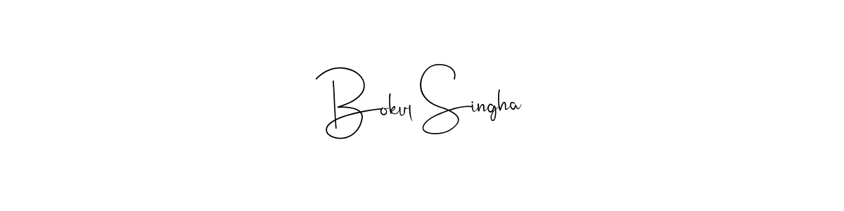 How to make Bokul Singha name signature. Use Andilay-7BmLP style for creating short signs online. This is the latest handwritten sign. Bokul Singha signature style 4 images and pictures png